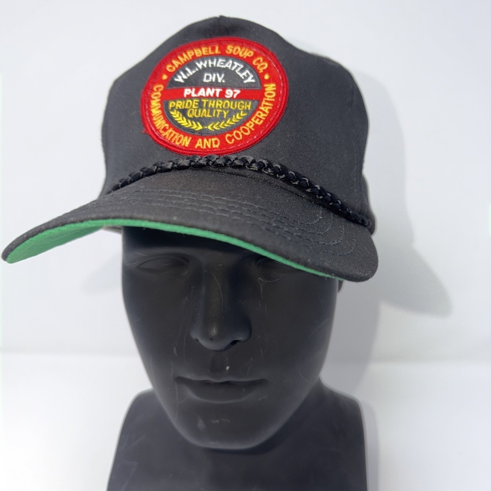 Vintage Campbell Soup Co Rope‎ Hat Made USA Black Snapback